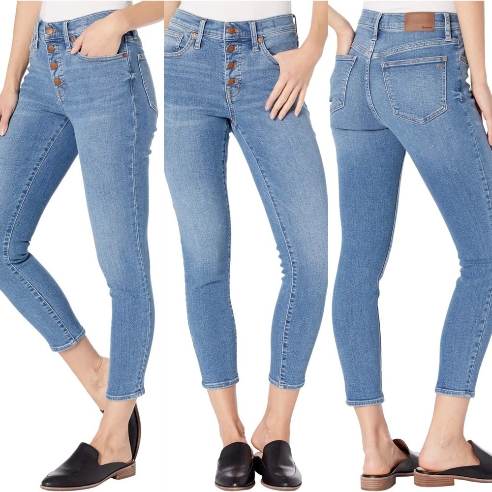 MADEWELL 9" Mid-Rise Skinny Crop Jeans with Button-Front, size 26 - Picture 1 of 12